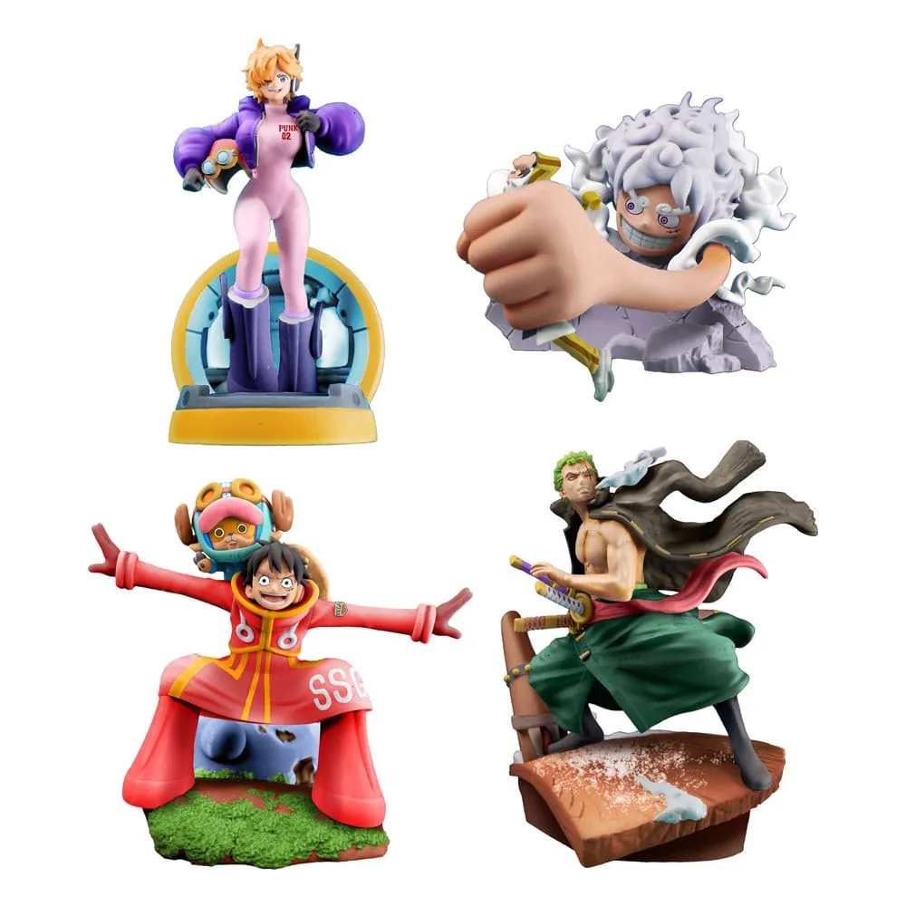 One Piece Petitrama PVC Mini Statue Logbox Re Birth Egghead Set 9 cm - 1 Unidade